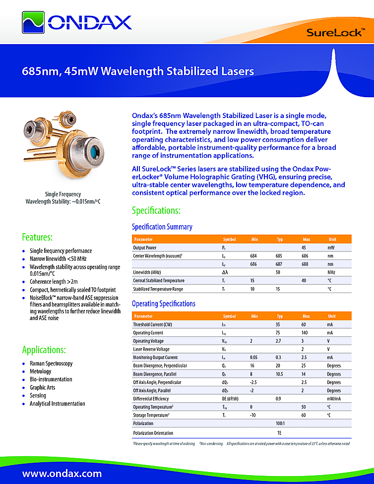 685nm Diode Laser, 45mW