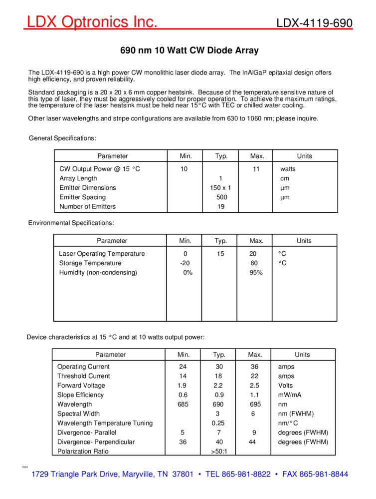 10W Laser | 690nm Array