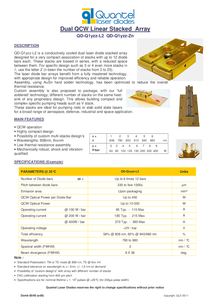 Pulsed Laser, 790nm, 980nm