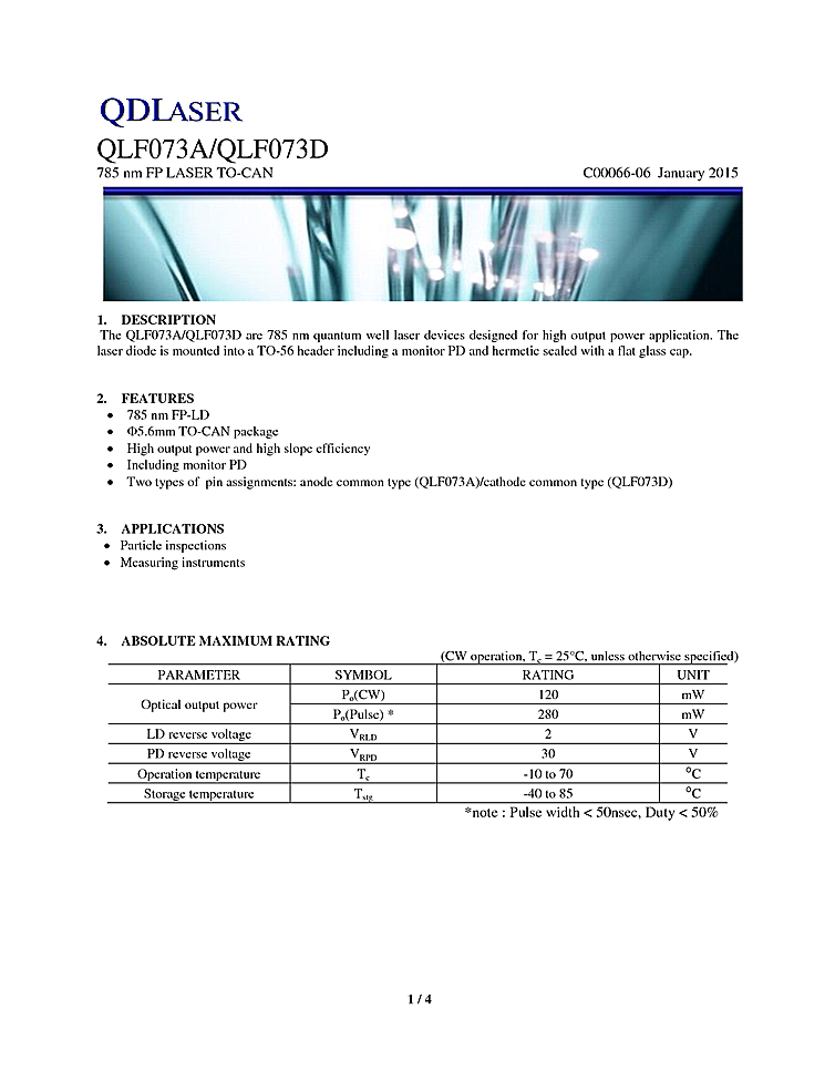 785nm Laser Diode, 280mW