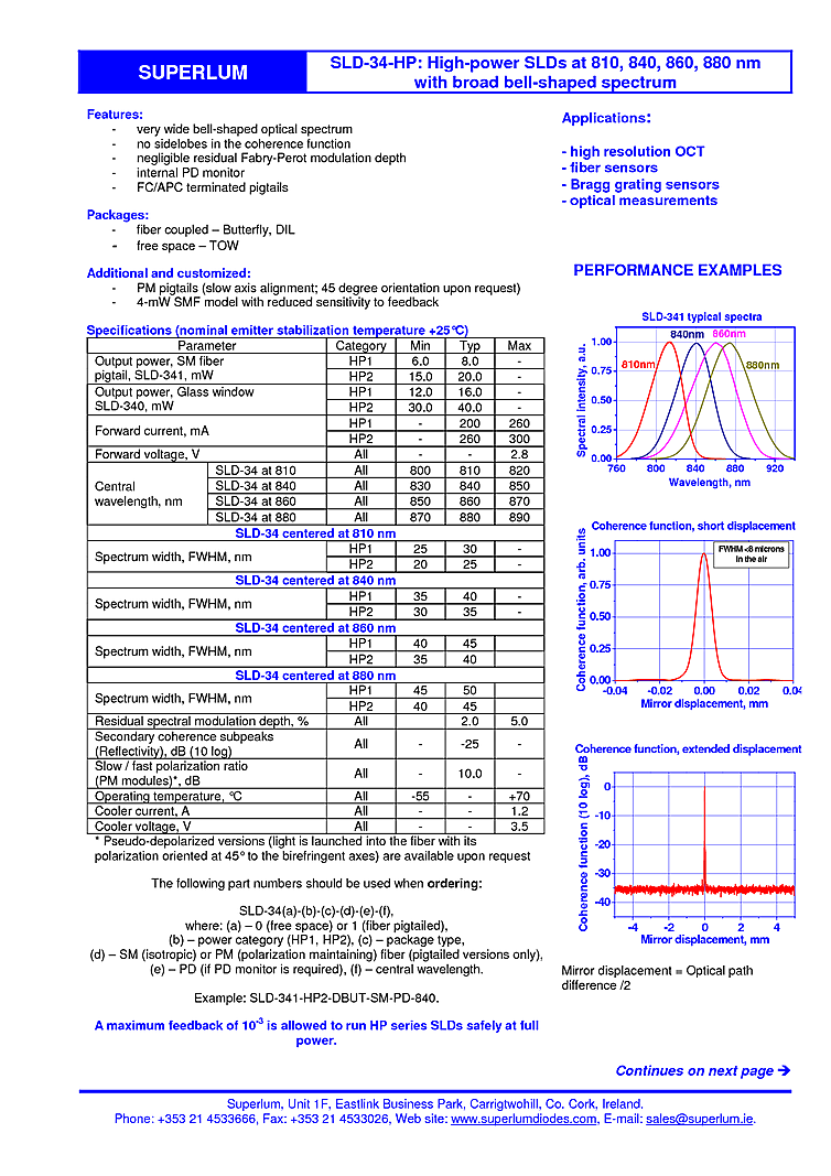 810nm 40mW SLED