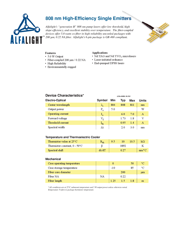 808nm Laser Diode | 5W Laser