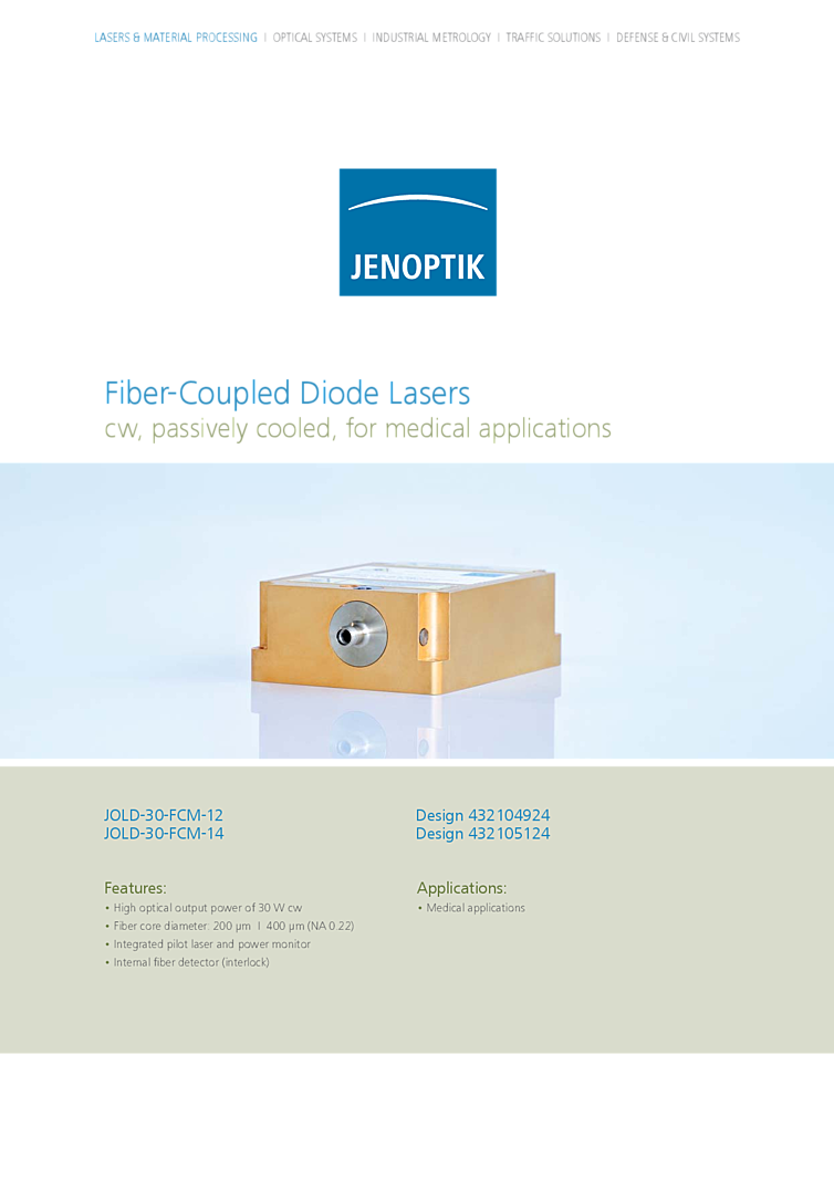 30Watts, 808nm, fiber coupled array