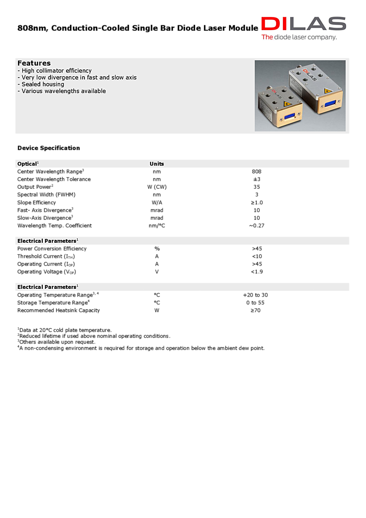 Direct Beam Module, 808nm, 35W