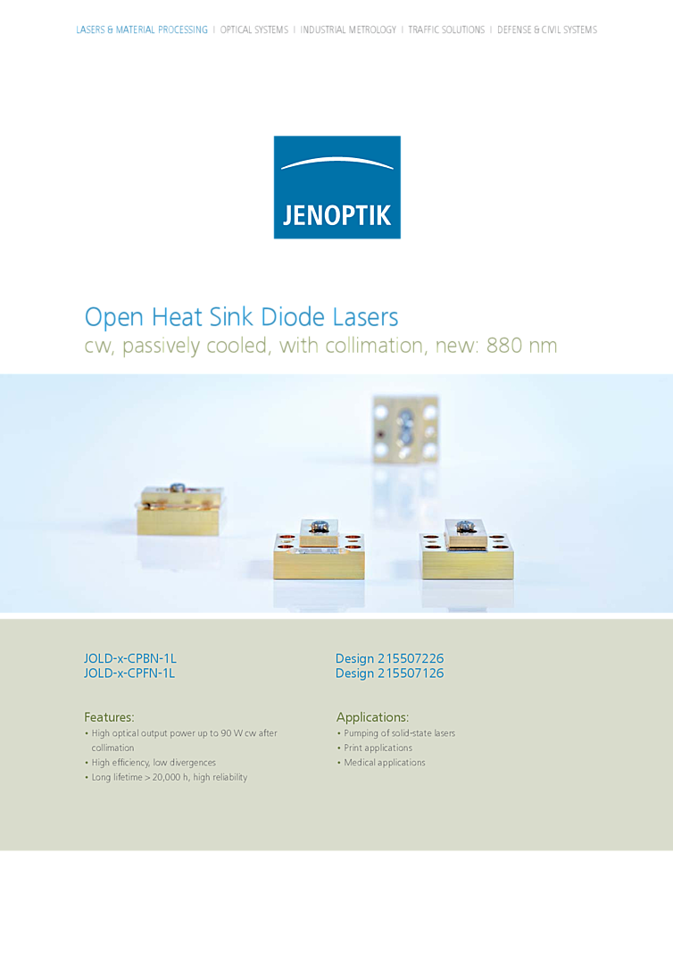 50 Watt, 808nm open heat sink array