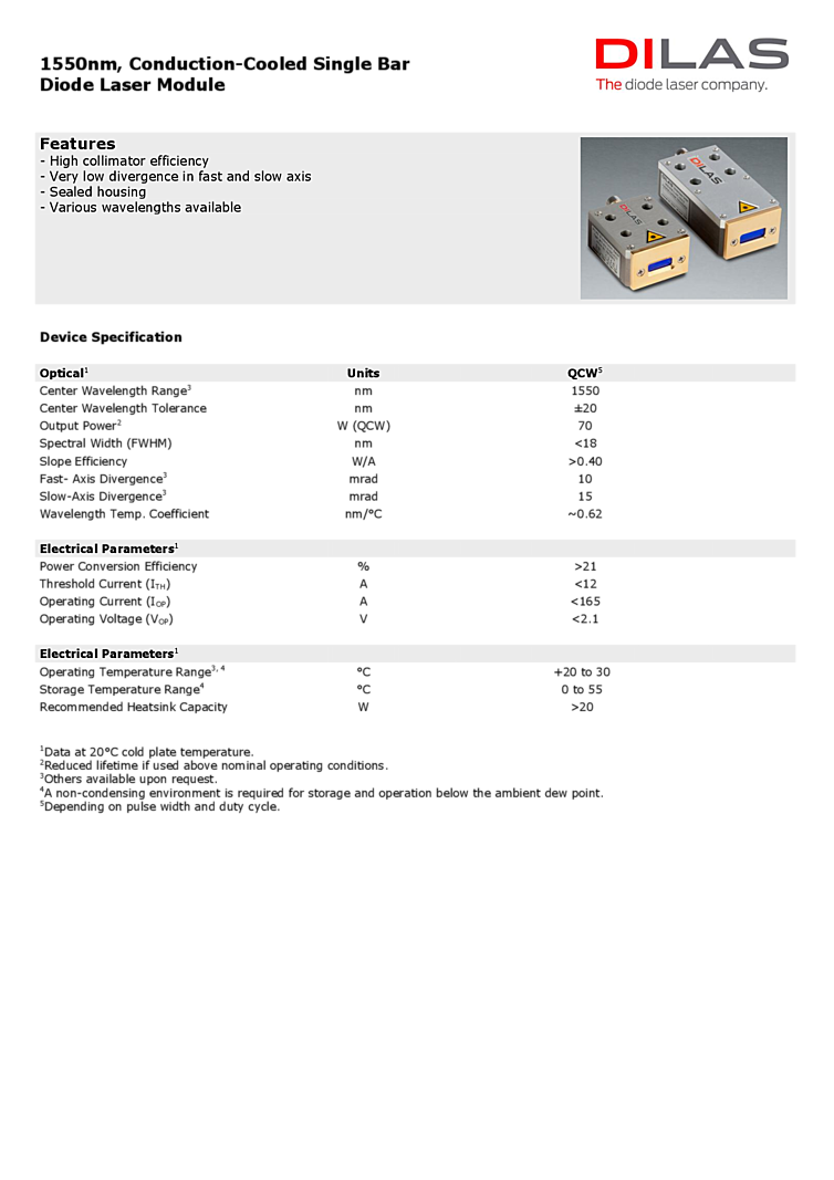 70W, direct beam module, 808nm