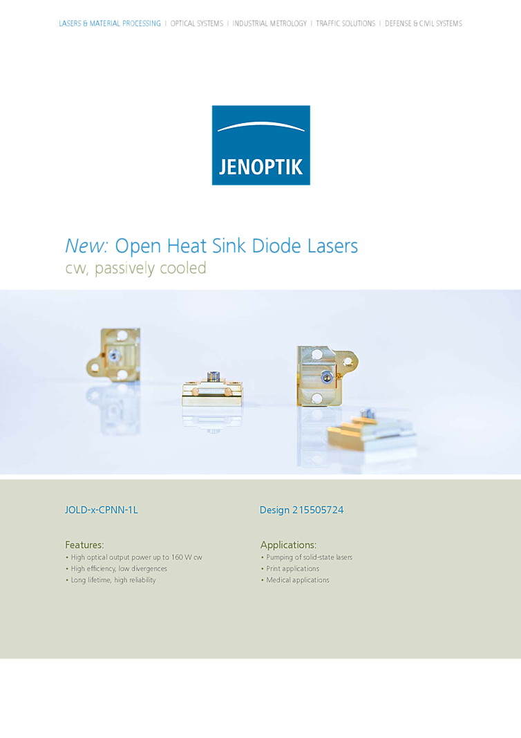 Open Heat Sink, 100 Watts, 808nm