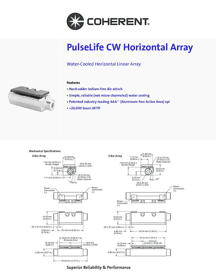 150Watt linear laser array, 808nm
