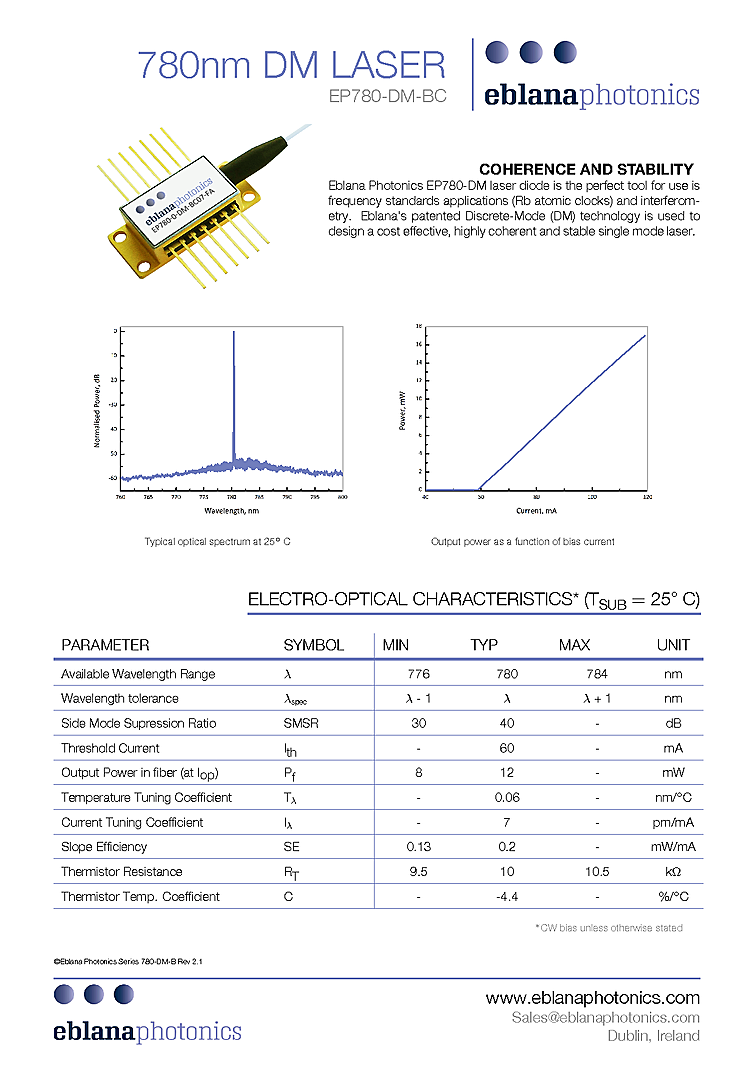 780nm Laser Diode, 12mW