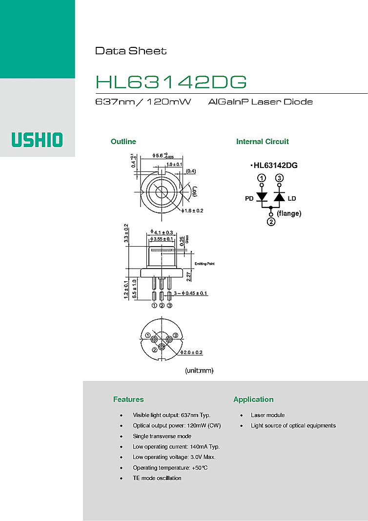 637nm AlGaInP Laser-Diode