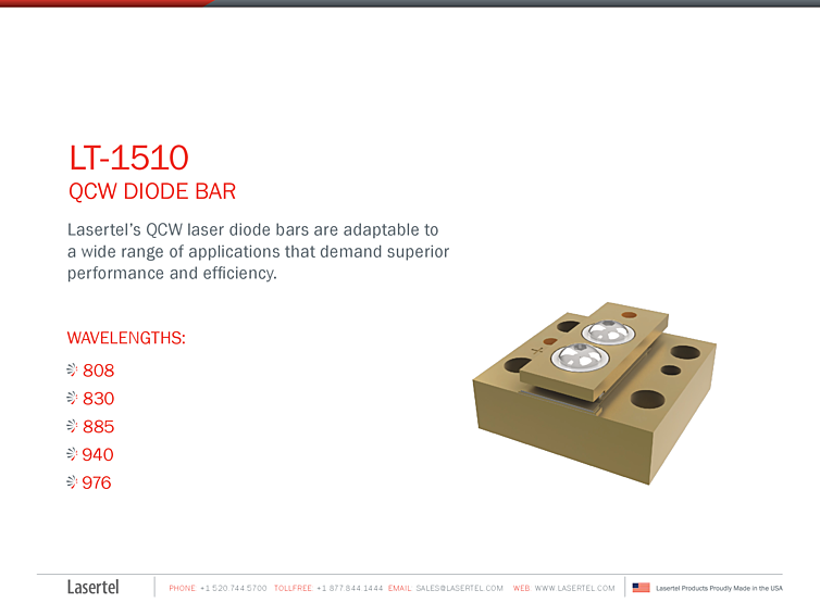 QCW 808nm-976nm, 300W array