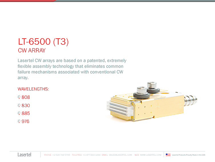 CW ARRAY, 808nm-976nm, 100Watts