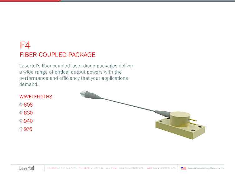 F4, 808nm-976nm, 4W fiber coupled