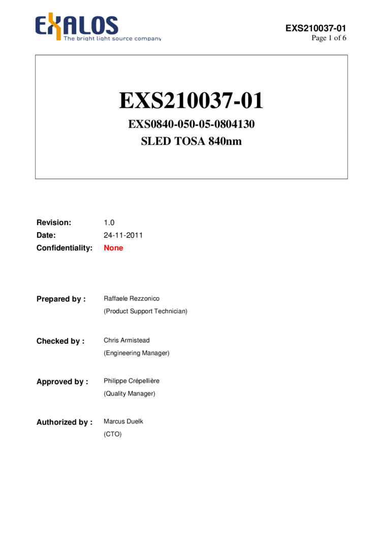 840nm, 3mW TOSA SLED