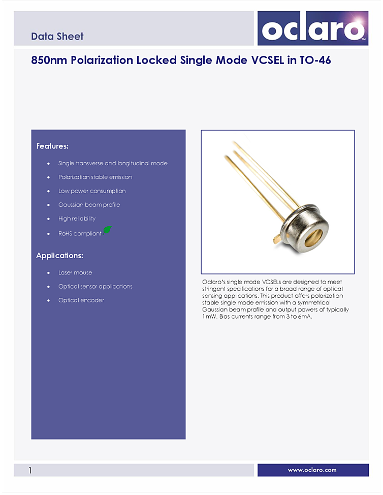 850nm, VCSEL Laser