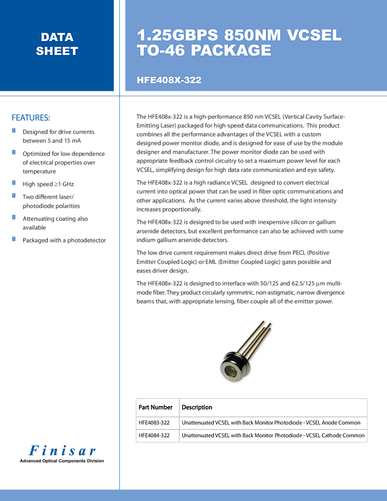 TO-can-with-MPD, 850nm, VCSEL