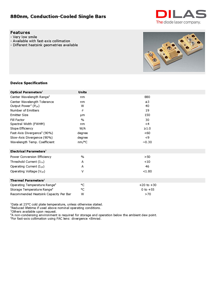 DPSS Laser Pump, 880nm, 40W