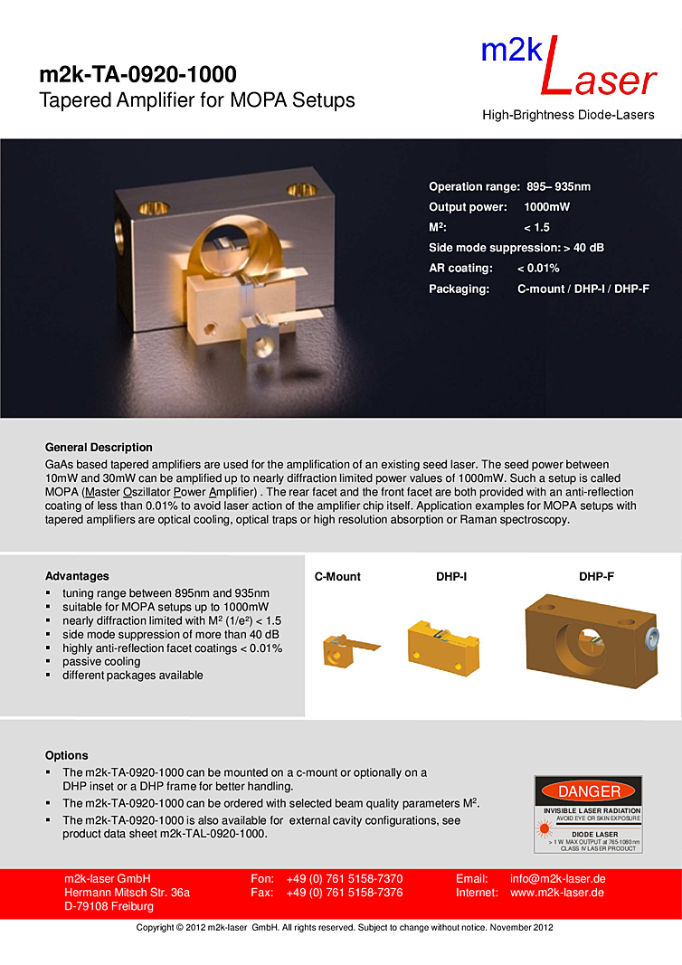 1000mW Laser, 895nm-935nm