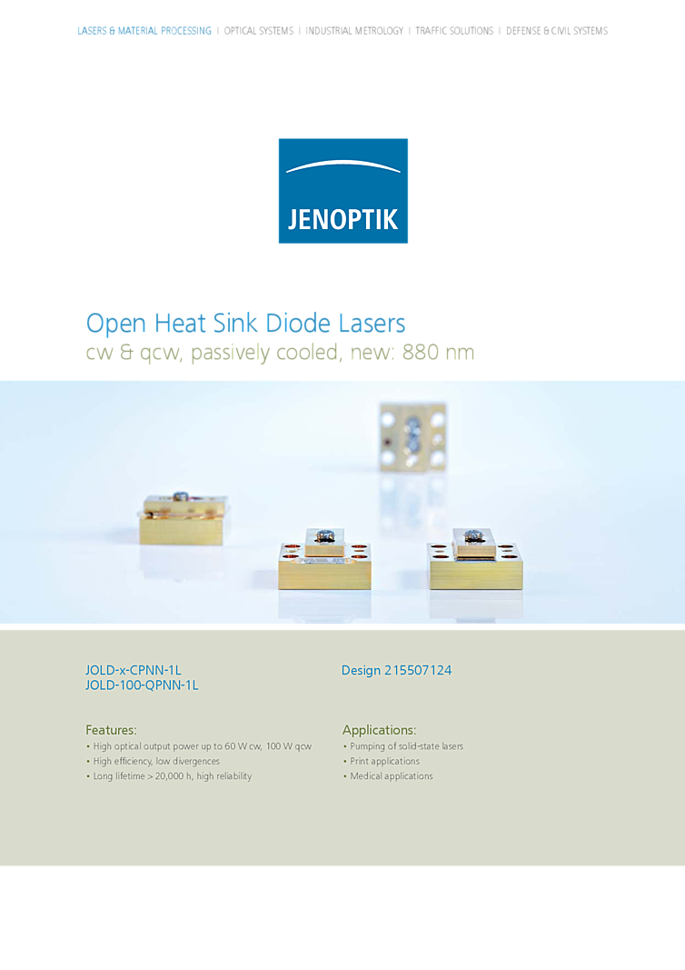 Pump Laser Diode, 808nm, 976nm