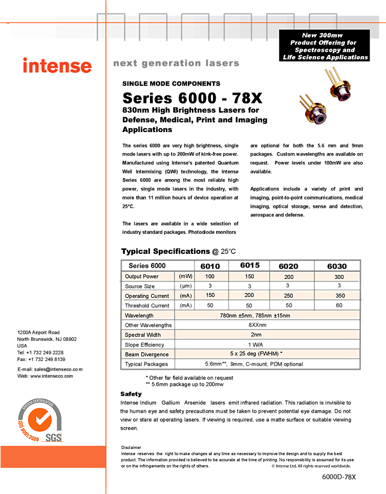 830nm, 300mW, c-mount, TO-can