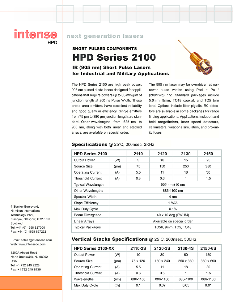 High Peak Power 905nm Laser Diode