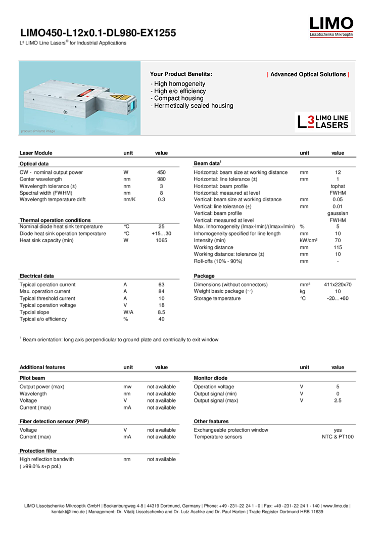 450 Watt Diode Laser, 980nm
