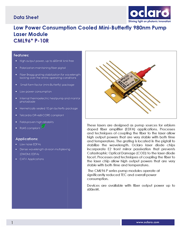 980nm Laser Diode, 600mW