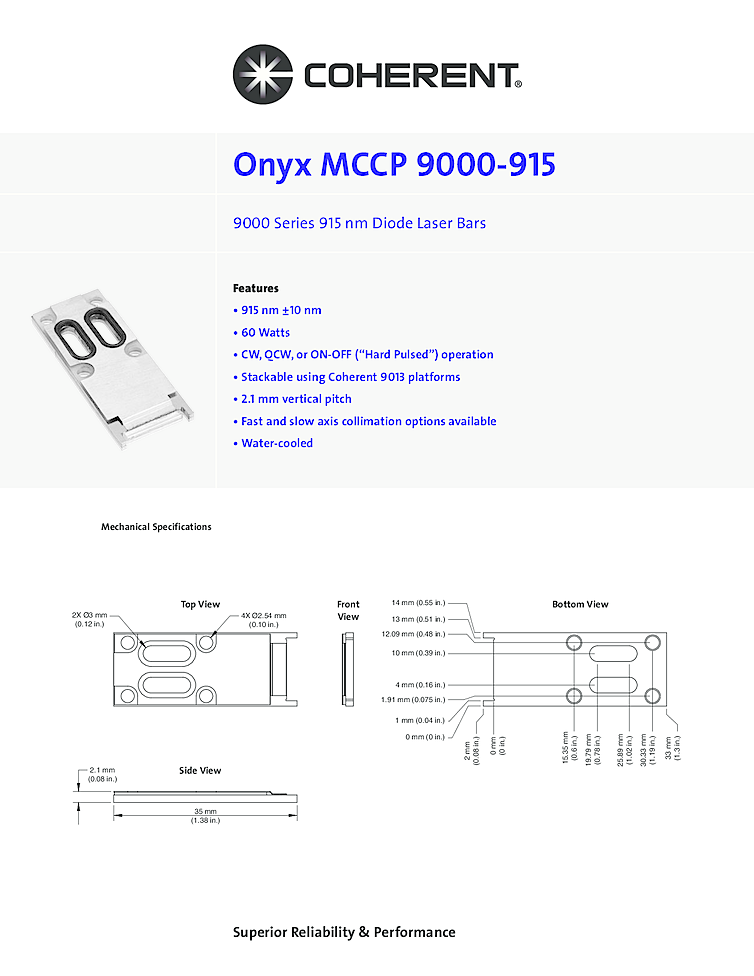 915nm, CW, QCW, or hard pulsed