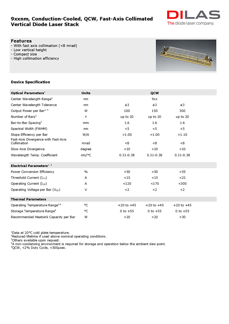 915nm, 980nm Laser Array