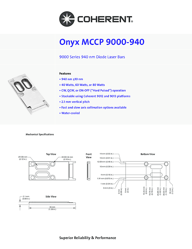 940nm, 100 Watt, Onyx Laser Bar