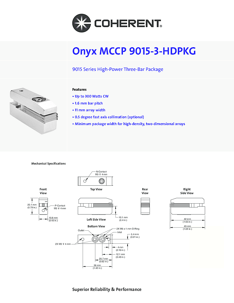 Three Bar Package, 940nm, 300W