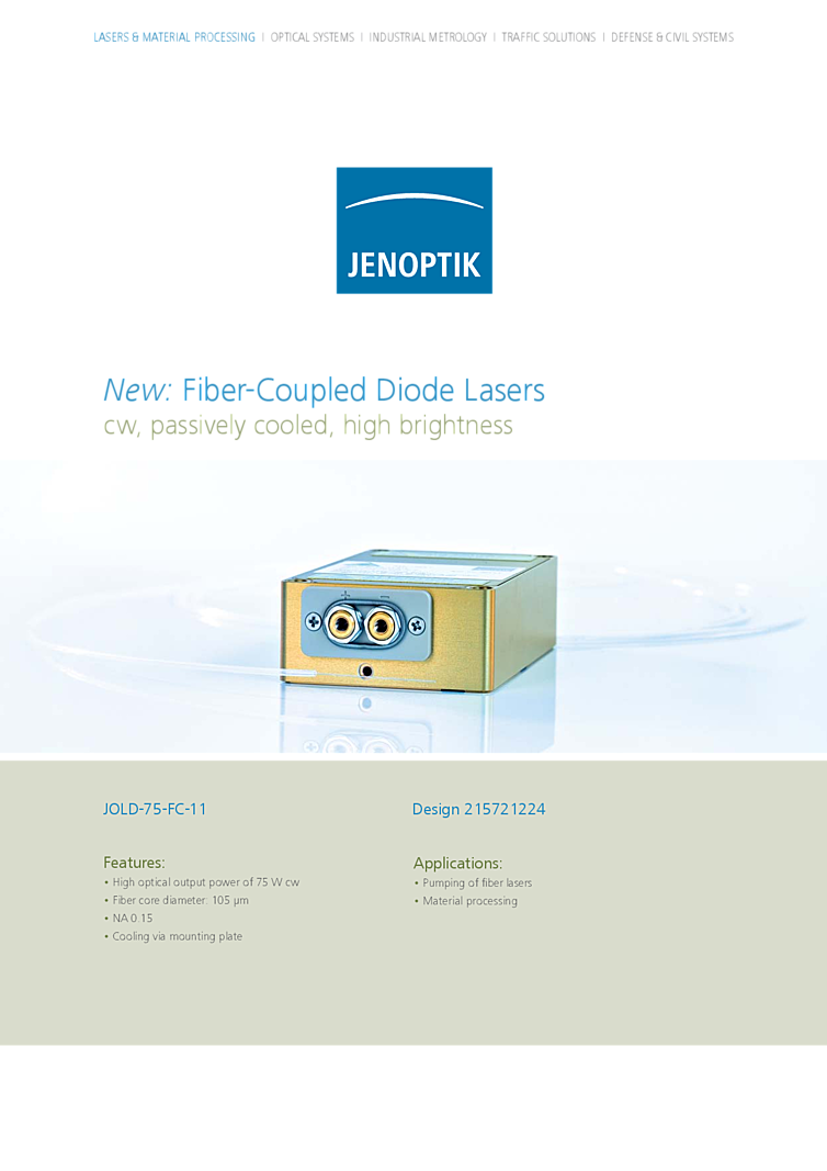 Solid State Laser, 75W, 976nm