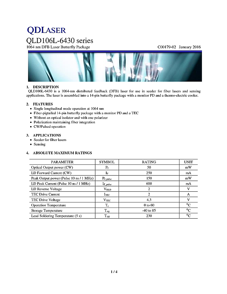 1064nm Laser Diode, DFB