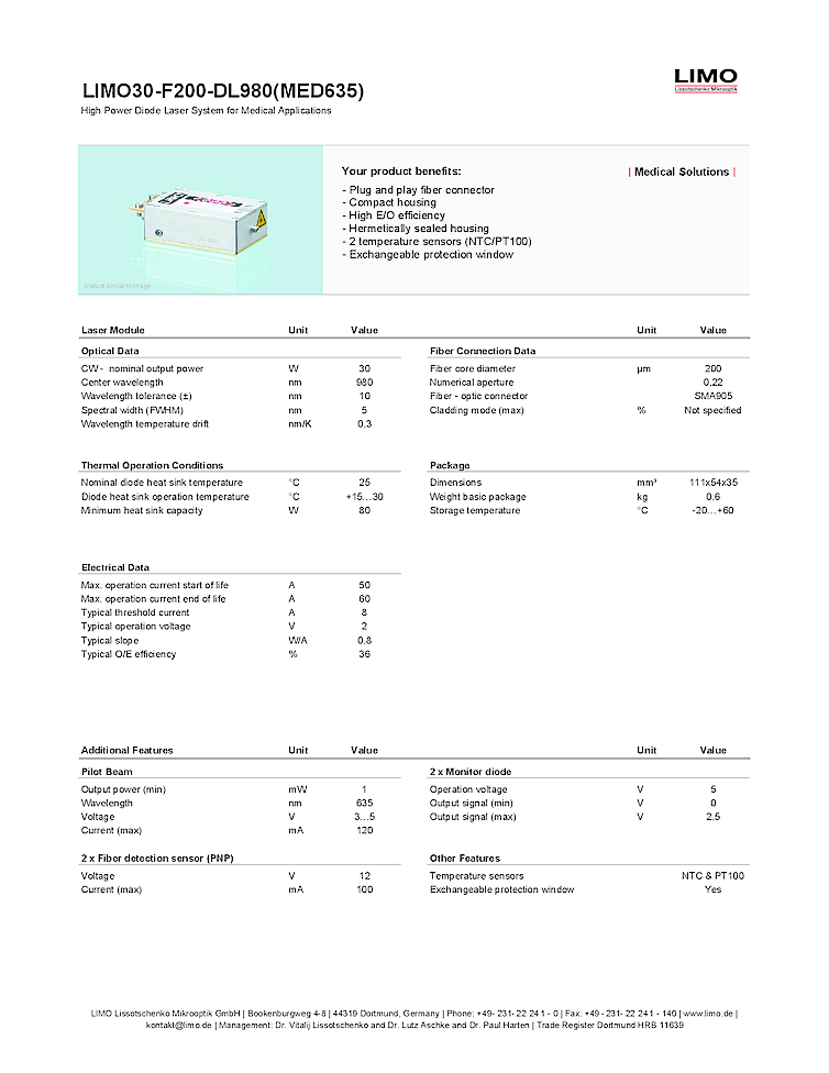diode laser, 980nm, 30Watts