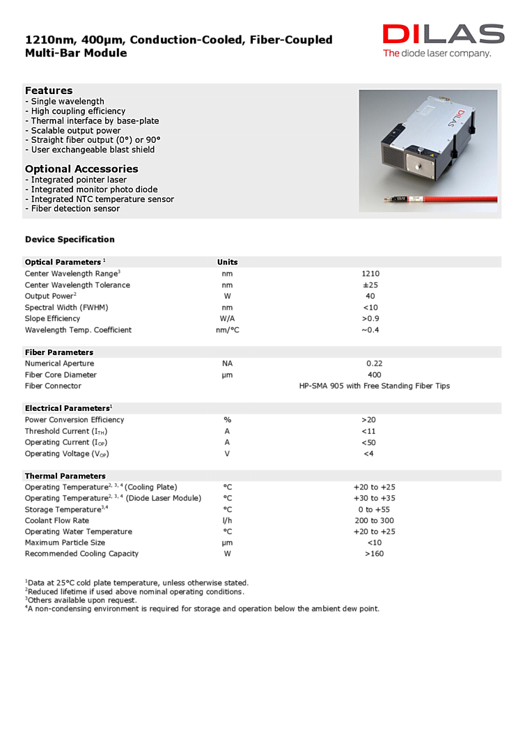 multi-bar laser module, 1210nm
