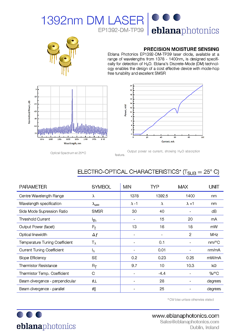 Laser Diode, 1392.5nm