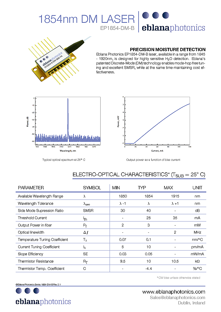 1854nm, 4mW Laser Diode
