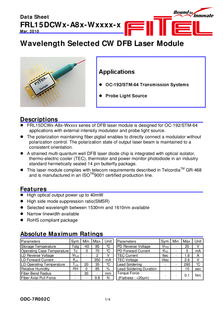DFB Laser | 1530nm-1610nm