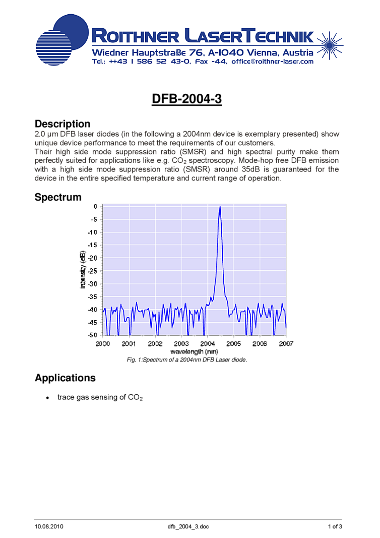 2000nm DFB Laser Diode