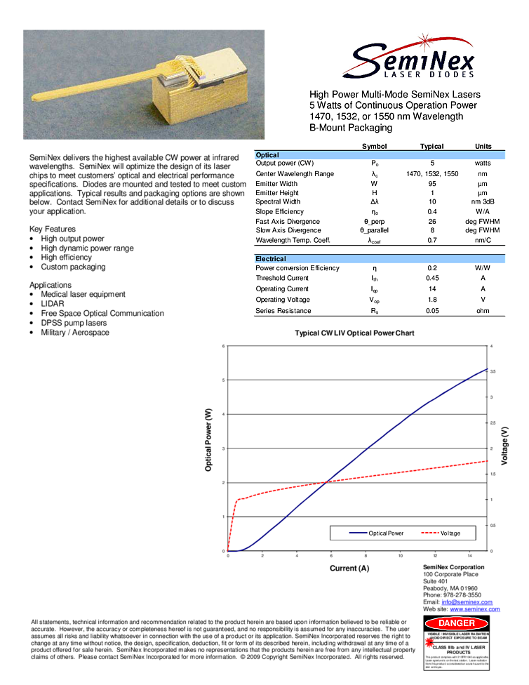 5Watt, 1532nm, Chip-on-Carrier
