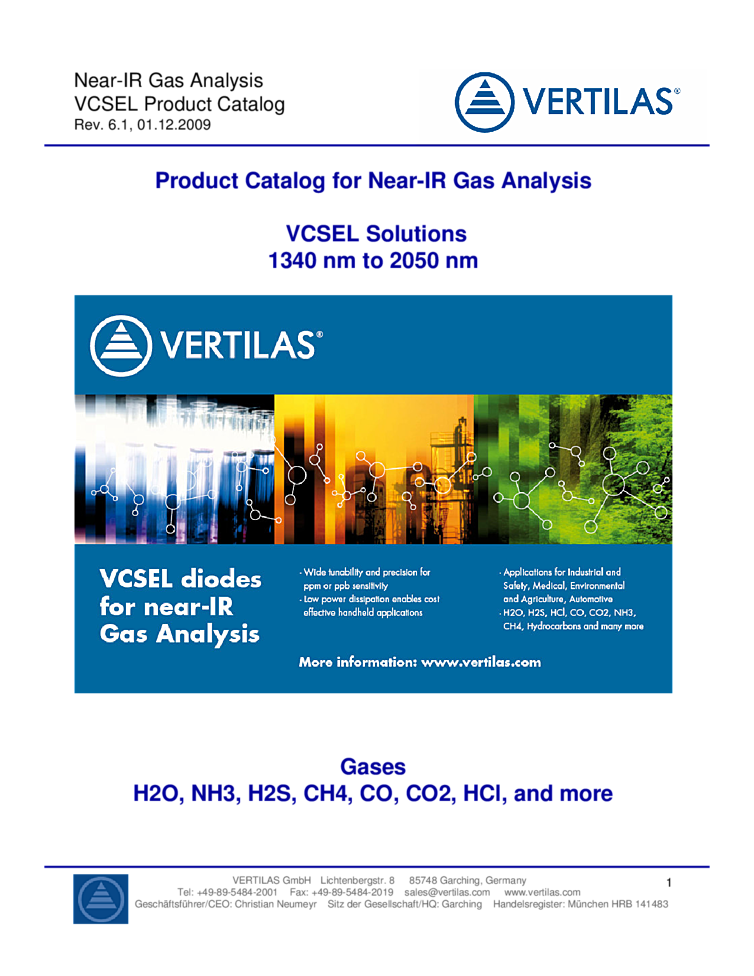 1510nm to 2050nm, 2mW VCSEL