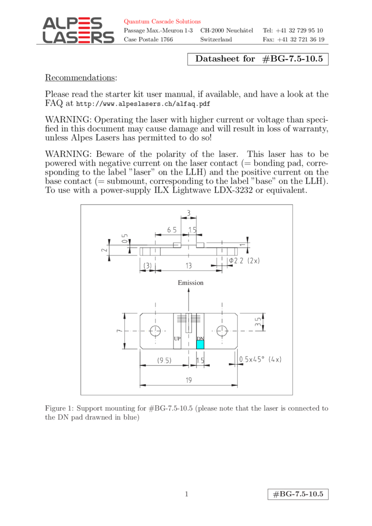 10101nm-7518nm, 4mW QCL