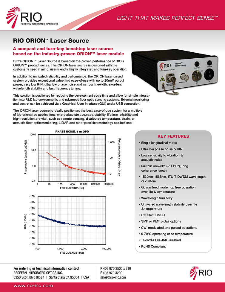 1530-1565nm, Narrow Linewidth Laser