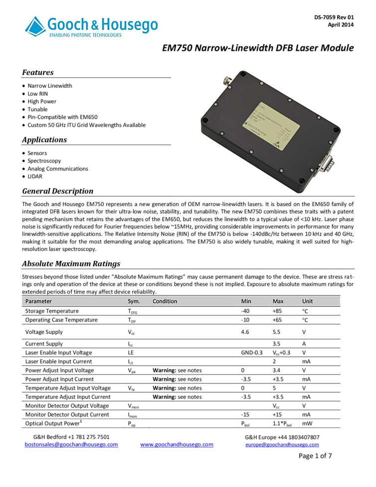 C-Band Narrow Linewidth Module