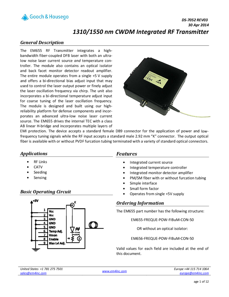1550nm, CWDM OEM Module
