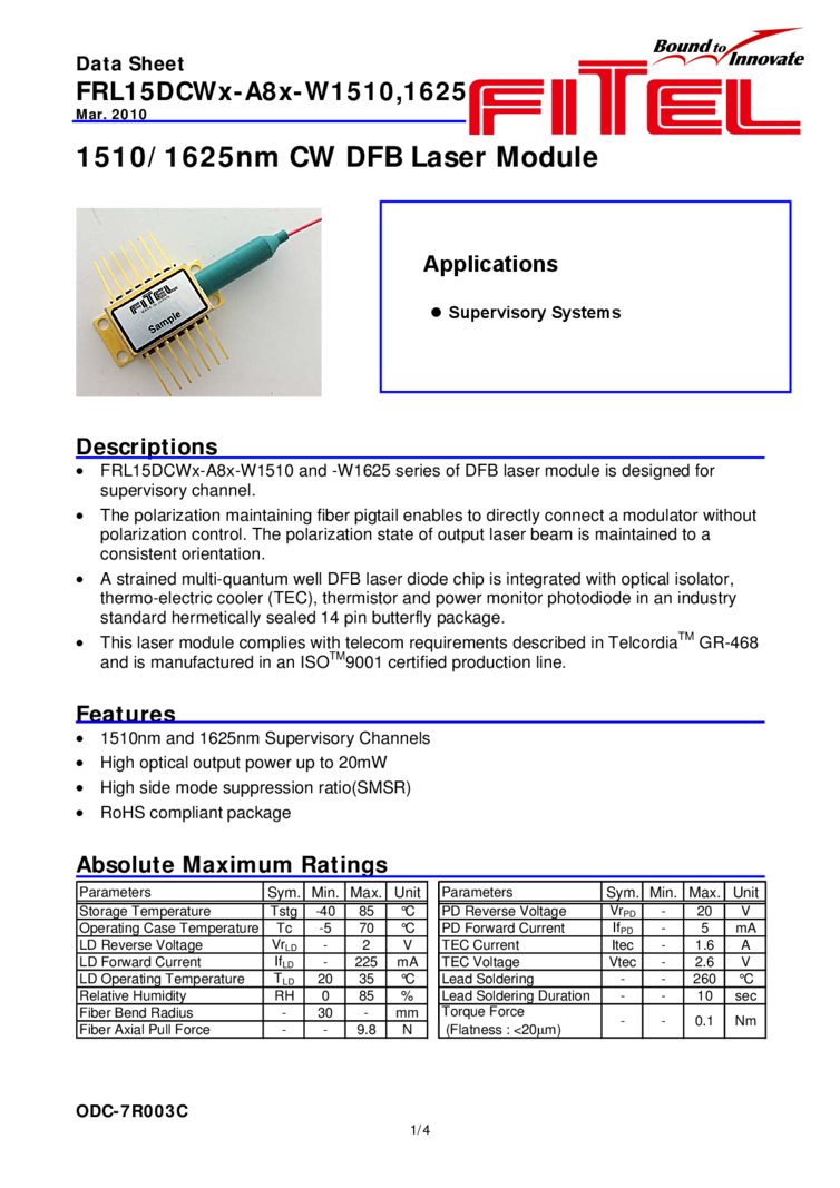 1510nm, 20mW, butterfly