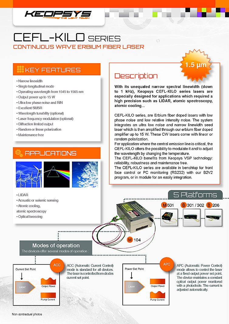 1555nm Narrow Linewidth Erbium Laser