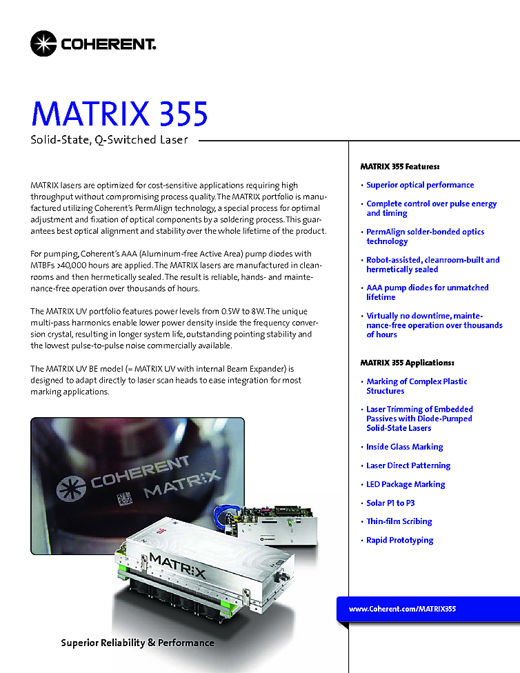 Q-Switch Laser, Nanosecond, 355nm, 8W