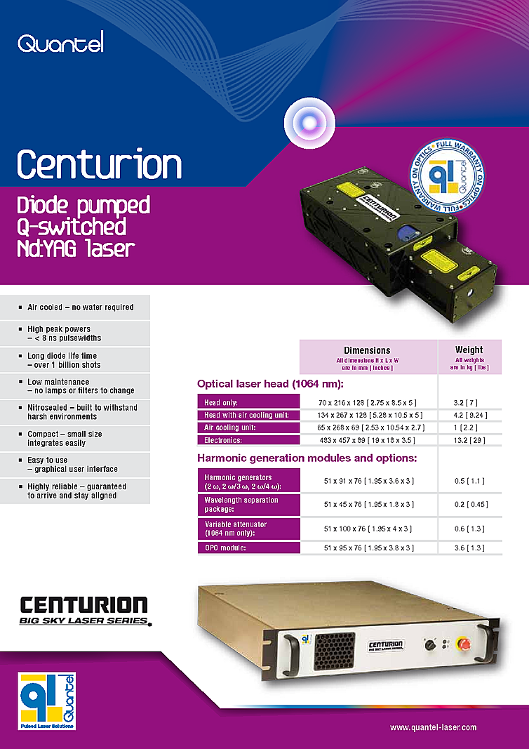 Nd:YAG Laser, Nanosecond, 1064nm, 40mJ