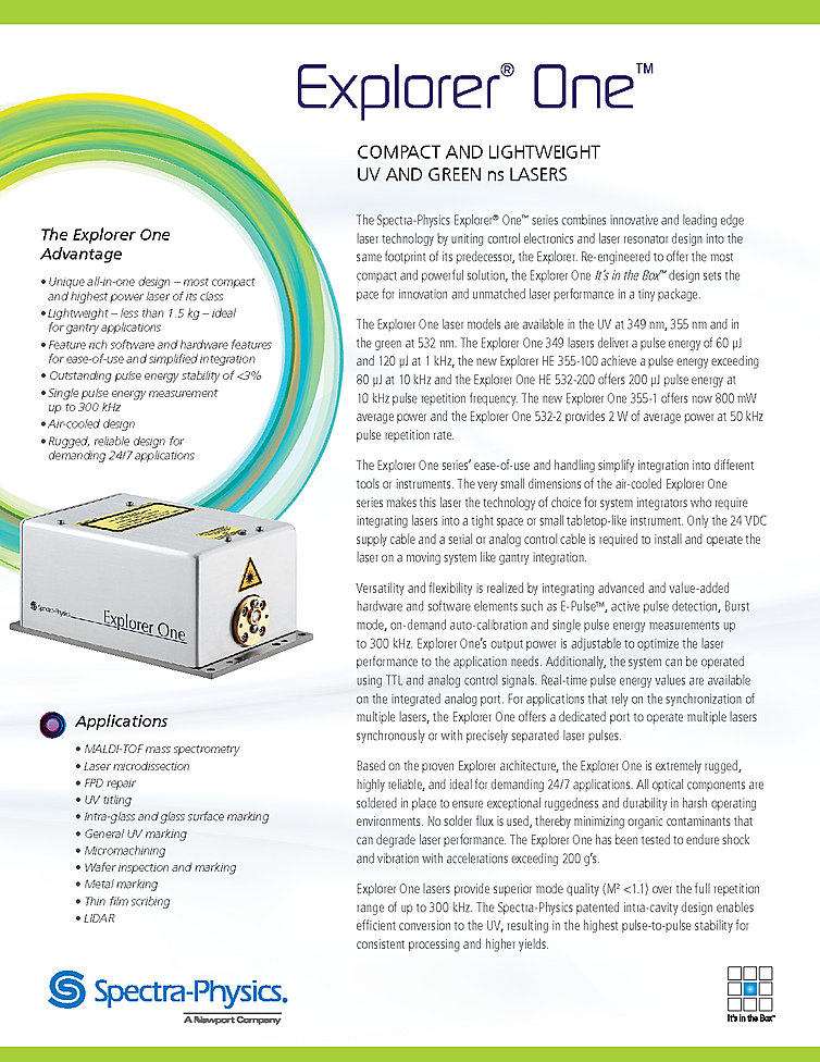 Nd:YAG Laser, Nanosecond, 355nm, 80µJ